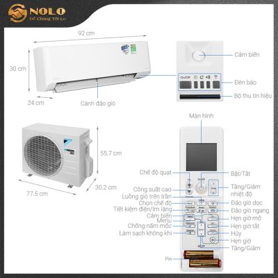 MÁY LẠNH TREO TƯỜNG DAIKIN - 1 HP - INVERTER - ĐIỆN ÁP 1 PHA - FTKZ25VVMV/RKZ25VVMV