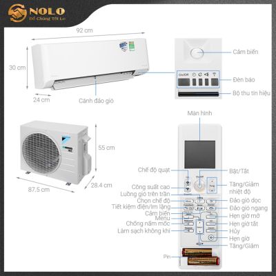 MÁY LẠNH TREO TƯỜNG DAIKIN - 1.5 HP - INVERTER - ĐIỆN ÁP 1 PHA - FTKZ35VVMV/RKZ35VVMV